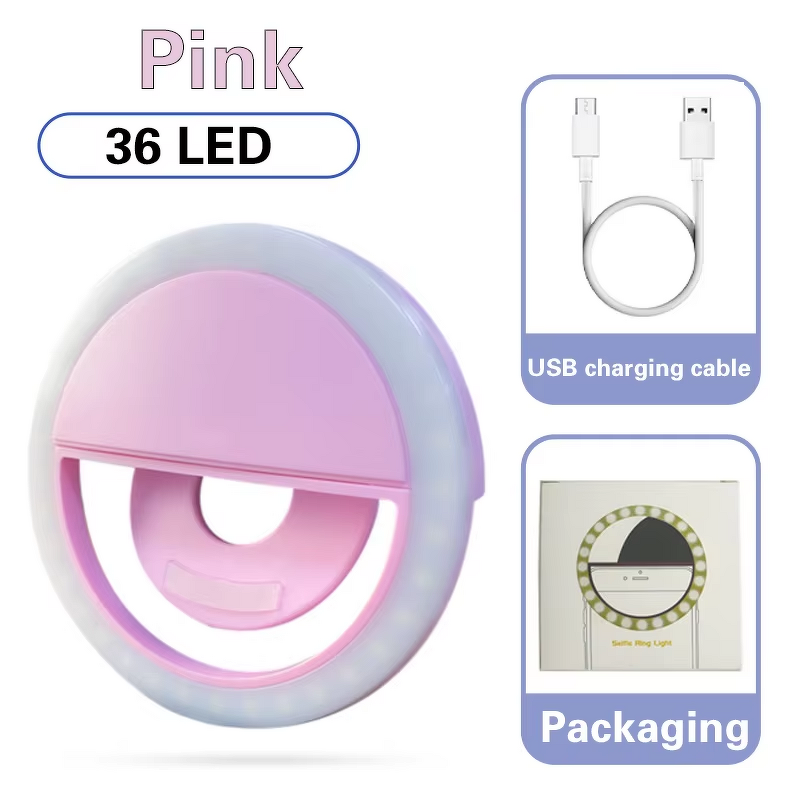 Fill Light Manufacturer - Portable Rechargeable USB Clip Selfie Ring Light 36 LED Beans