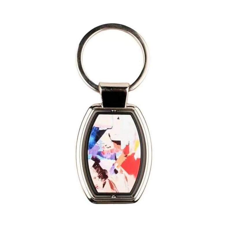 Hot Customized Color Zinc Alloy Metal Keychain Luxury Fashion Trend Promotional Gift Key Ring with Double-sided Printing