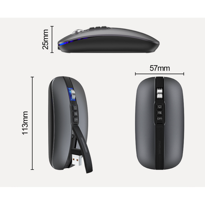 Wireless Mouse Manufacturer - Portable Dual Model 2.4G/BT5.1 Mini Aluminum Alloy Gaming