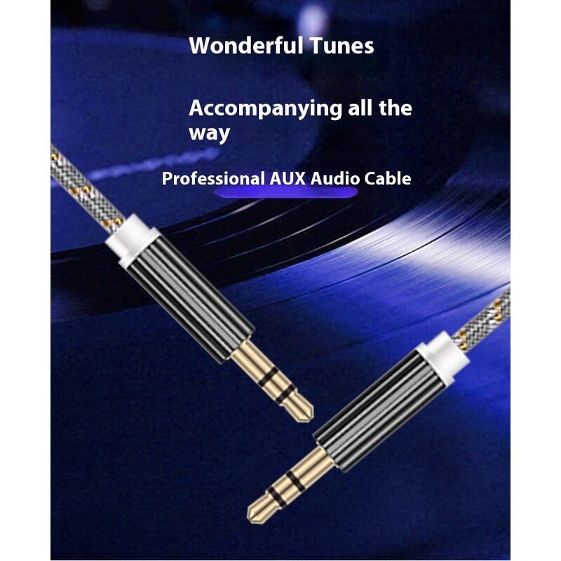 Aux Cable Manufacturer - Nylon Braided 1m 3.5mm Hi-Fi Male to Male with Retail Box