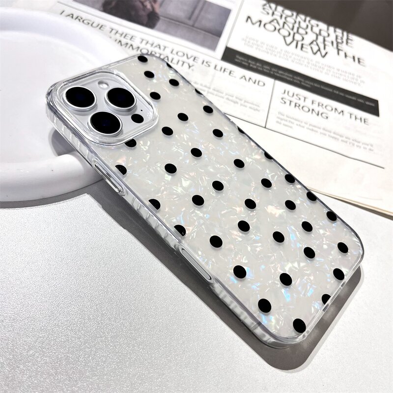 Phone Case Manufacturer - Fashion Black Polka Dot Pattern for iPhone 17 16 15 14