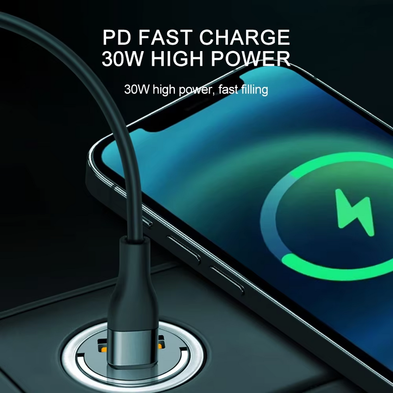 Car Charger Manufacturer - 30W Fast Dual USB Type C Mini Aluminum 3.1A Output