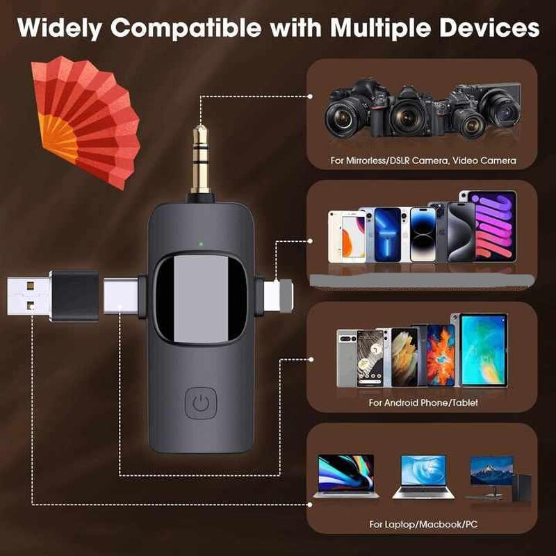 Lavalier Microphone Manufacturer - 3 in 1 Mini Wireless Noise Reduction for Live Stream