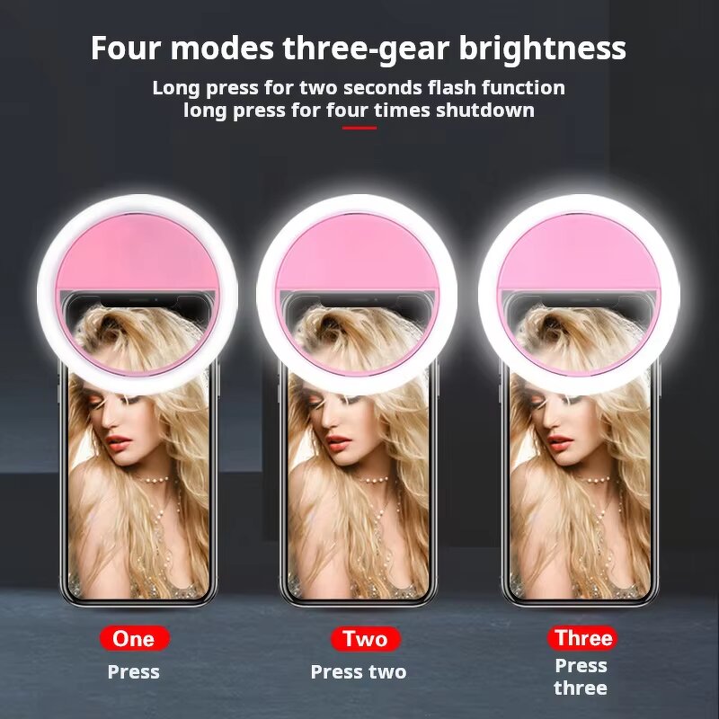 Fill Light Manufacturer - Portable Rechargeable 3 Color Selfie Ring 36 LEDs for Mobile Phone