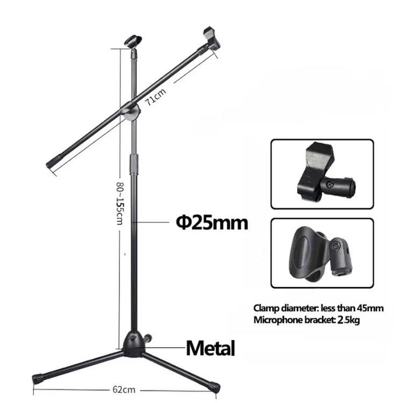 Microphone Stand Manufacturer - Floor Standing Double Pole Tripod for Live Streaming