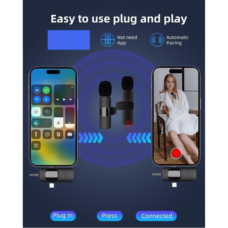 Lavalier Microphone Manufacturer - 3 in 1 K15 Wireless Noise Reduction for Live Streaming