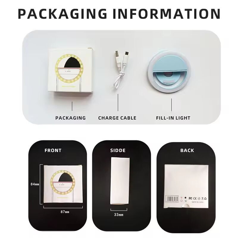 Fill Light Manufacturer - 36 LED Beans Portable Rechargeable USB Clip Selfie Beauty Light