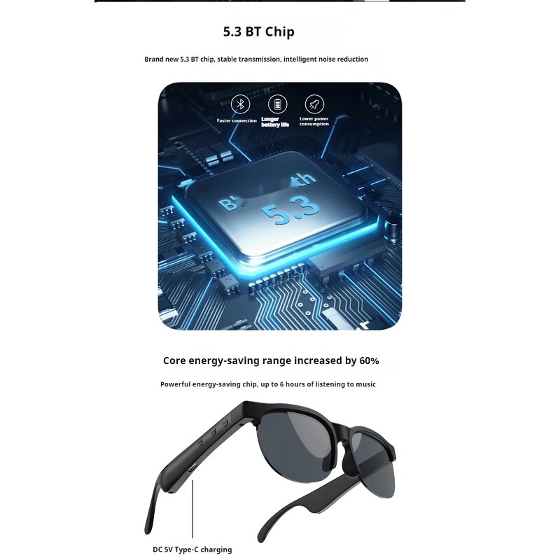 Smart Glasses Manufacturer - IPX5 Waterproof Wireless for Outdoor Sport with Earphone