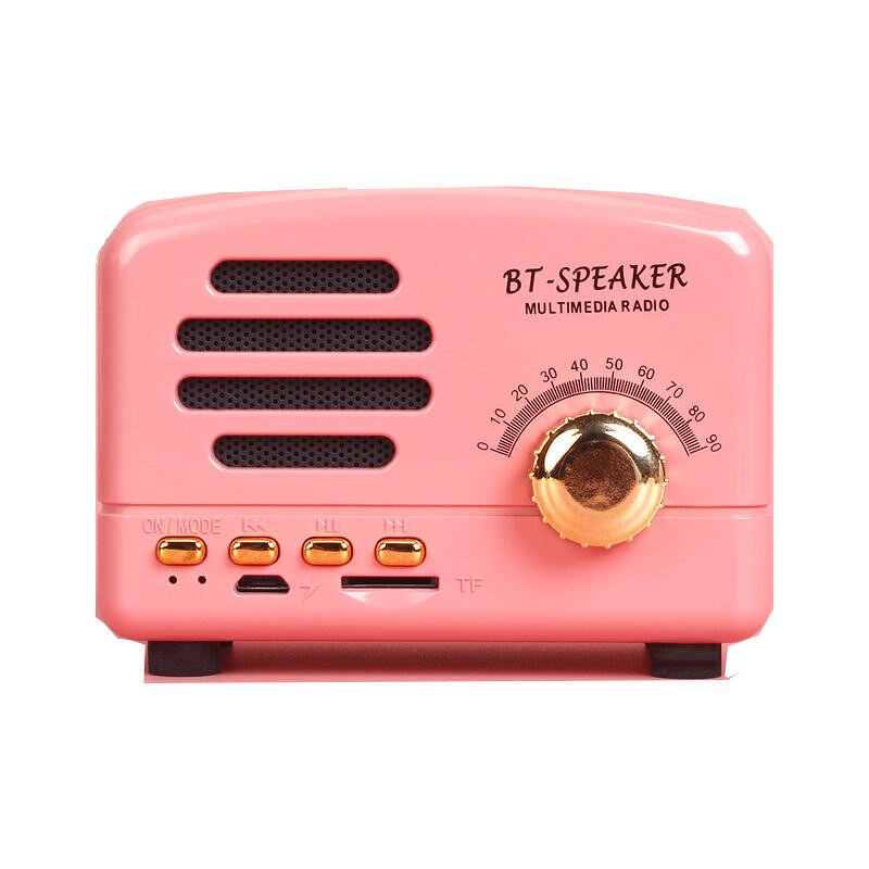 BT Speaker Manufacturer - Vintage Mini Retro with RGB LED Lighting AM FM Radio 3W