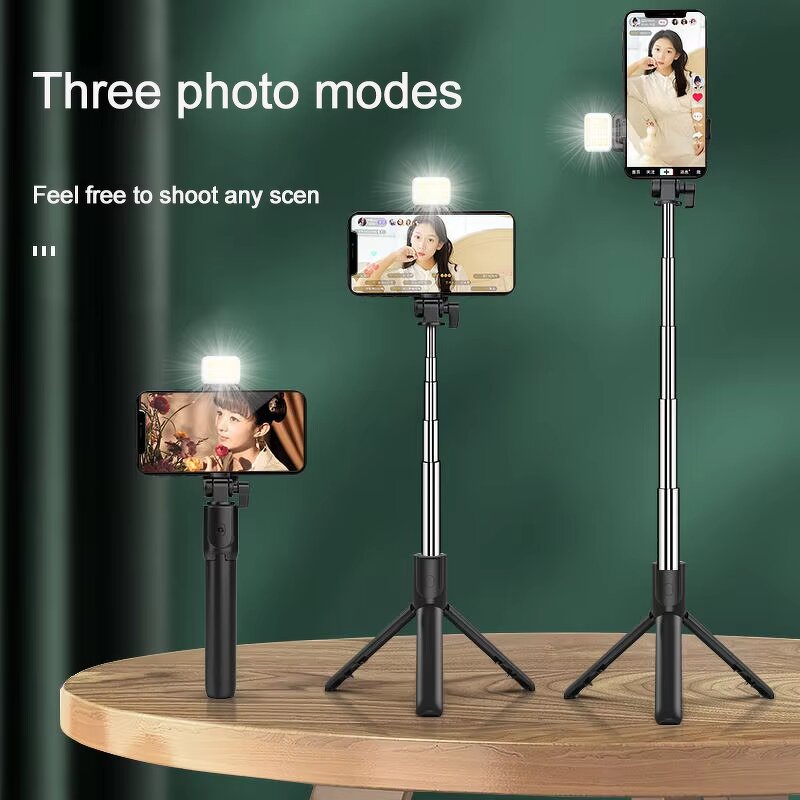 Selfie Stick Manufacturer - R1s with Fill Light Extendable Live Tripod with Remote