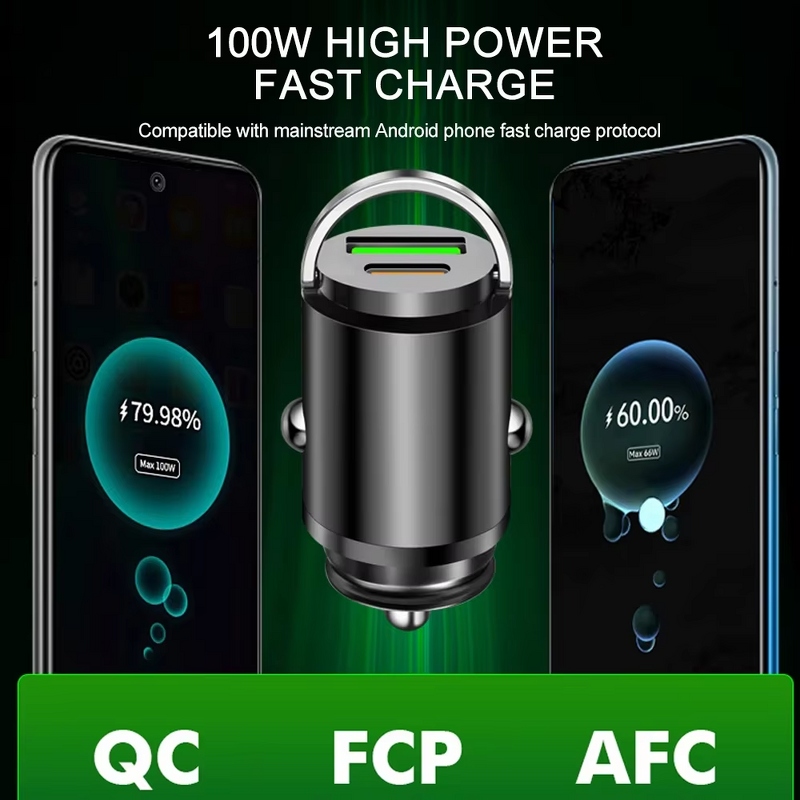 Car Charger Manufacturer - QC3.0 + PD Dual Port Type-C 30W Fast with Ring