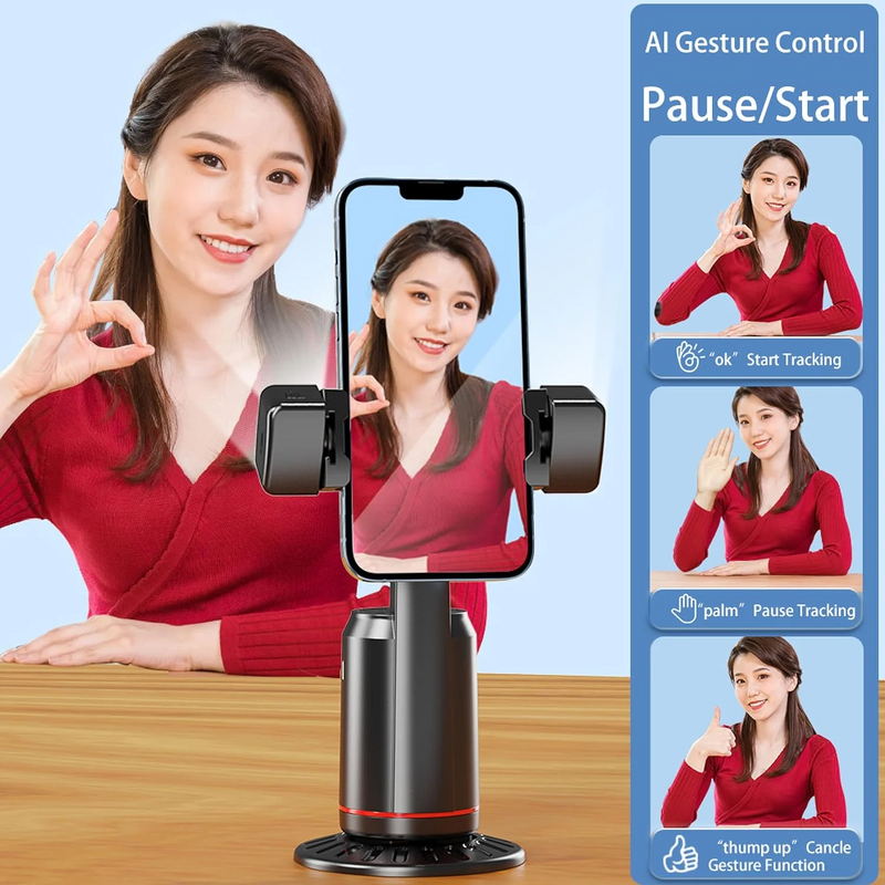 Phone Holder Stabilizer Manufacturer - 360 Degree Auto Face Tracking Desktop Tripod
