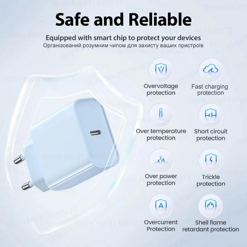 Wall Charger Manufacturer - PD20W EU Standard USB Type C for iPhone Samsung