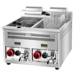 Gas Deep Fryer - Manufacturer - Commercial Stainless Steel Double Tanks Temp-Control