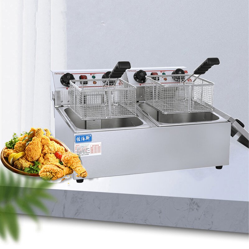 Deep Fat Fryer - Manufacturer - Commercial Electric Double Two Tank Frying Machine