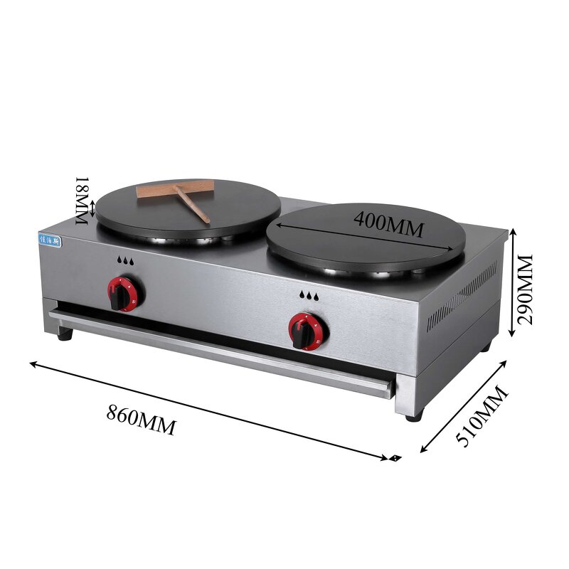 Crepe Pancake Maker - Manufacturer - Commercial Automatic Gas Double Nonstick Pan