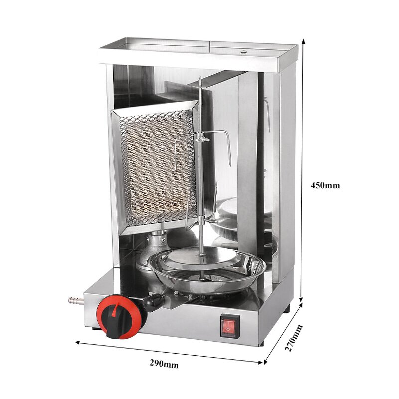 Mini Shawarma Grill - Manufacturer - One Ceramic Burner Gas Commercial Chicken Kebab