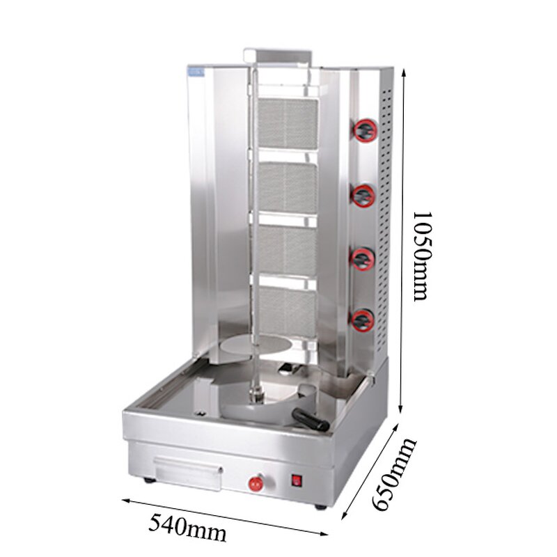 Shawarma Grill Machine - Manufacturer - Gas 4-burner Commercial Automatic Rotating Kebab