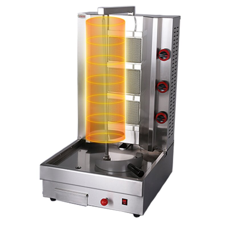 Kebab Shawarma Machine - Manufacturer - Gas 3-burner CG-800 Doner Grill Equipment