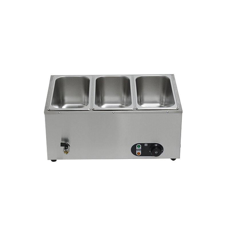 Bain Marie Food Warmer - Manufacturer - 3-Pan Electric with Temperature Control & Lid