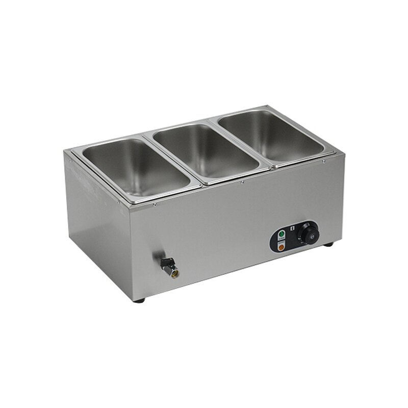 Bain Marie Food Warmer - Manufacturer - 3-Pan Electric with Temperature Control & Lid