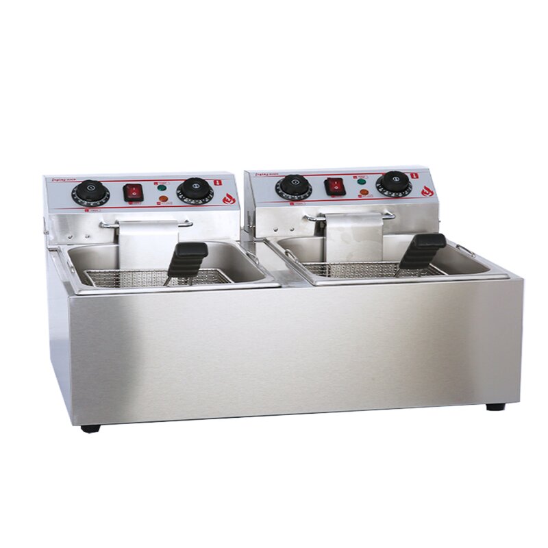 Deep Fat Fryer - Manufacturer - Commercial Electric Double Two Tank Frying Machine