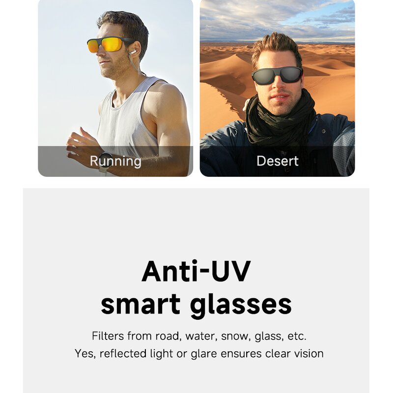 Smart Glasses Manufacturer - G02 2025 AI Anti-UV BT Call Voice Assistant Waterproof with Touch Control