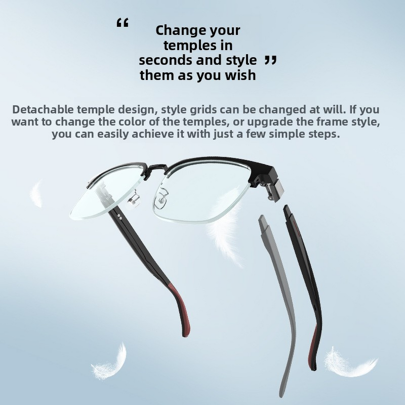 Smart Glasses Manufacturer - Factory Supply with Detachable Temple Anti-UV for Music Calling