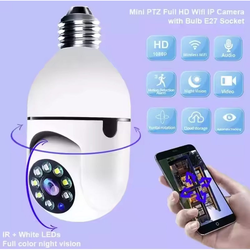 E27 Light Bulb Camera - Manufacturer - 360 CCTV 5G/2.4G Wi Fi Hidden Security Camera