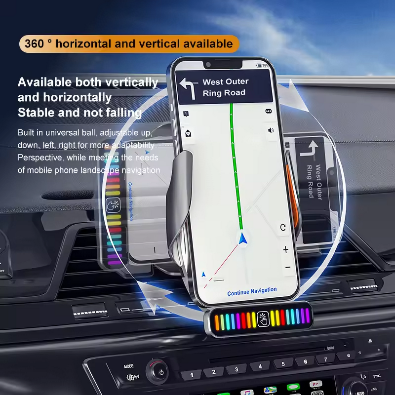 Magnetic Car Wireless Charger - Manufacturer - 15W R20 Touch Sensor Air Vent RGB LED
