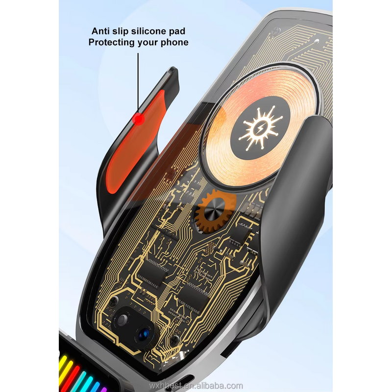 Wireless Car Charger - Manufacturer - 15W R20 Air Vent 360° Rotation RGB Touch Sensor