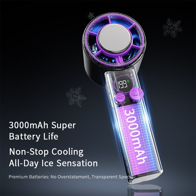 F03 Handheld Cooler Fan - Manufacturer - 3000mAh Cold Compress Digital Display