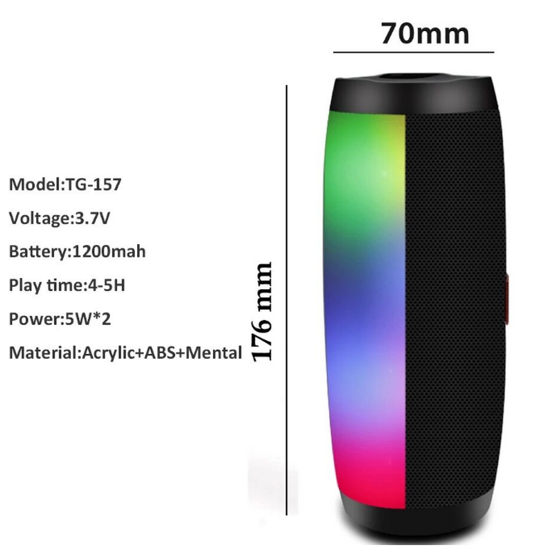 TG157 Portable Speaker - Manufacturer - Outdoor Super Bass 1200mAh FM Radio