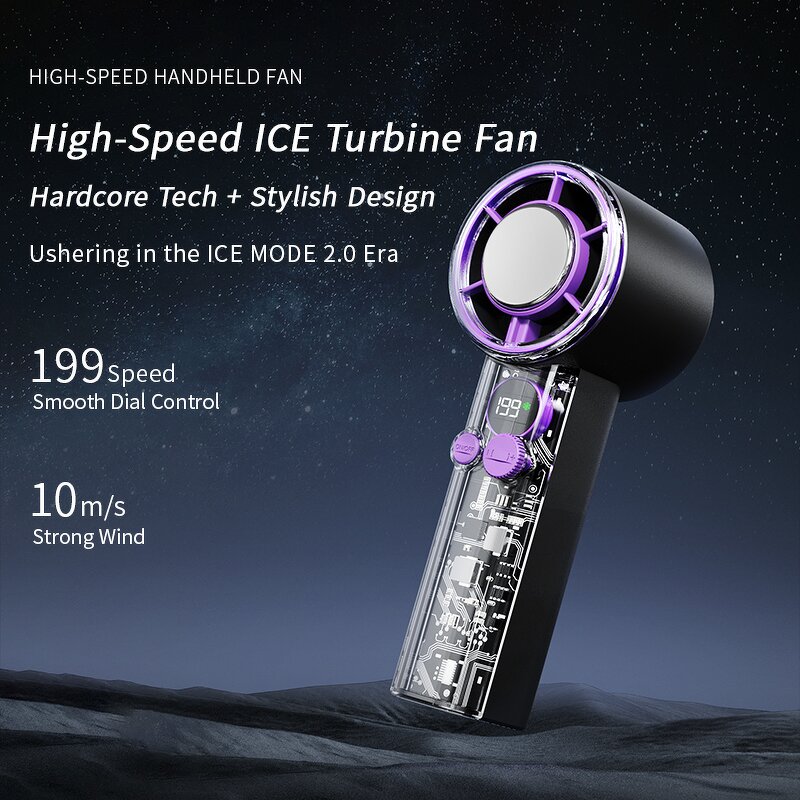F03 Turbo Jet Cooler - Manufacturer - LED Display Transparent Rechargeable Portable