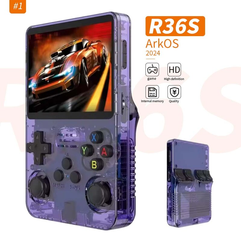 R36S Retro Game Console - Manufacturer - 3.5 Inch IPS Screen 64GB Mini Video Player