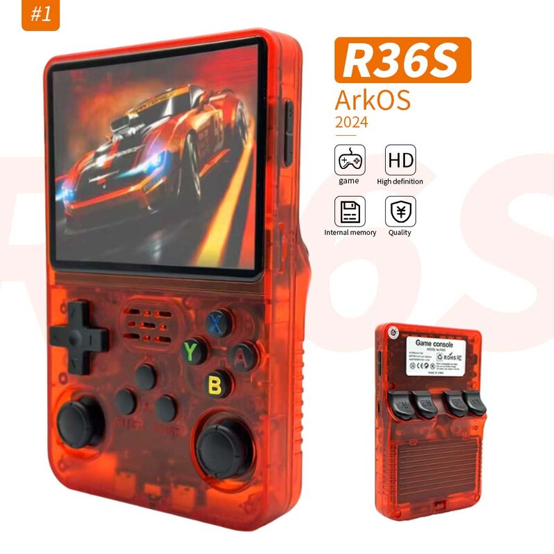 R36S Retro Game Console - Manufacturer - 3.5 Inch IPS Screen 64GB Mini Video Player