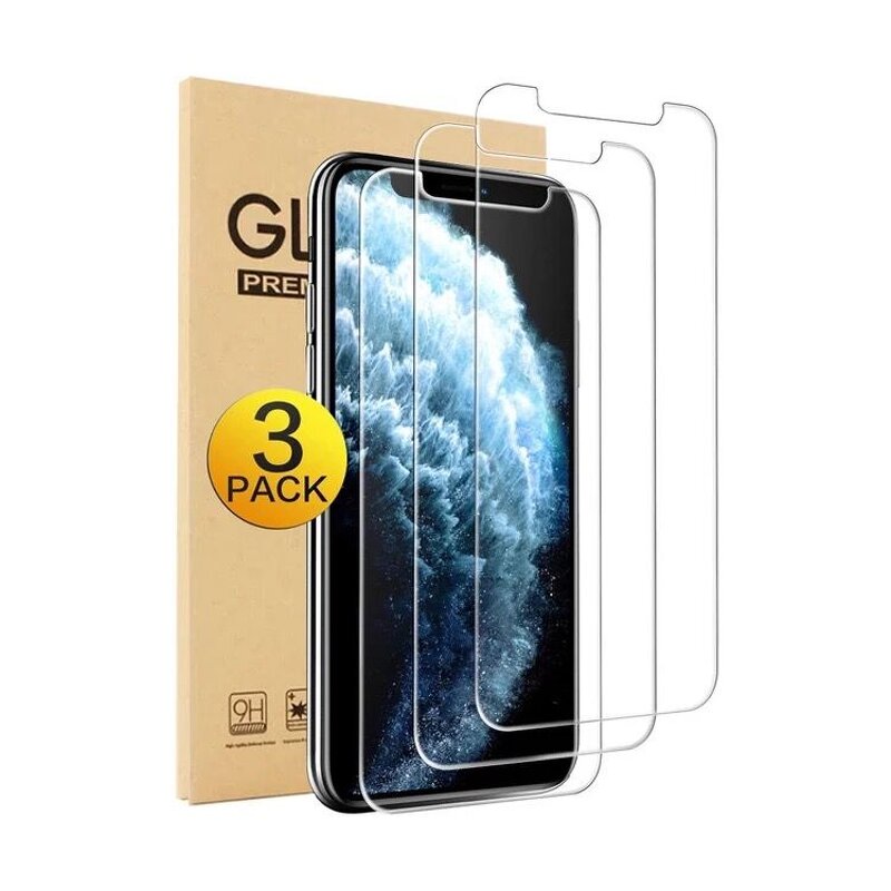 iPhone Tempered Glass - Manufacturer - 3 Pack 9H Anti Fingerprint 13 12 Screen