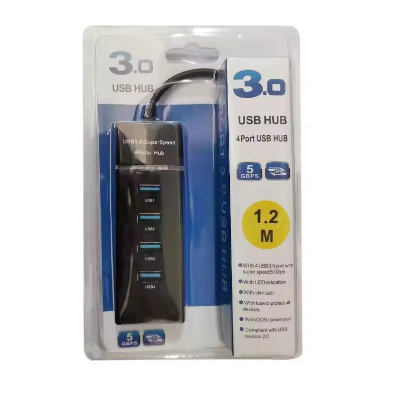 USB 3.0 HUB Splitter - Manufacturer - 1.2m/0.3m 5Gbps 4 Ports Super Speed