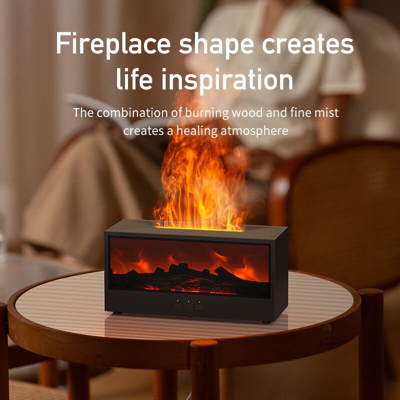 Flame Aroma Diffuser - Manufacturer - 150ml Fireplace Remote Creative Home Gift