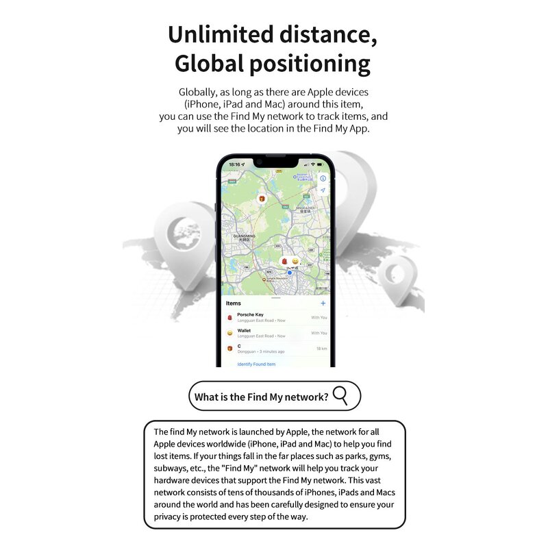 P231 GPS Tracker - Manufacturer - Waterproof MFi Certified Air Tag Find My IOS iPhone