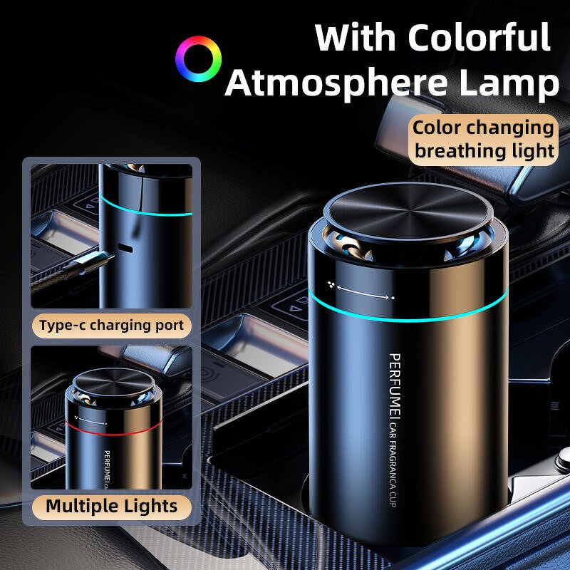 Car Air Freshener Manufacturer - Luxury Alloy with Electric Perfume Solid Balm Ambient Color Light