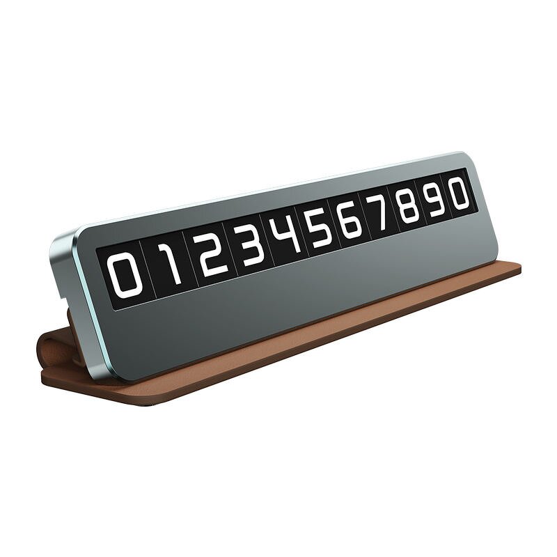 Parking Plate Manufacturer - Premium Luxury Leather & Alloy Car Temporary Privacy Protected Mobile Number Display