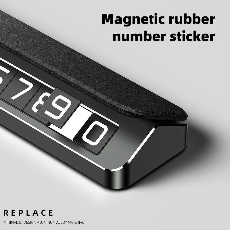Parking Plate Manufacturer - Premium Luxury Leather and Alloy Car Temporary with Privacy Protection Mobile Number Display