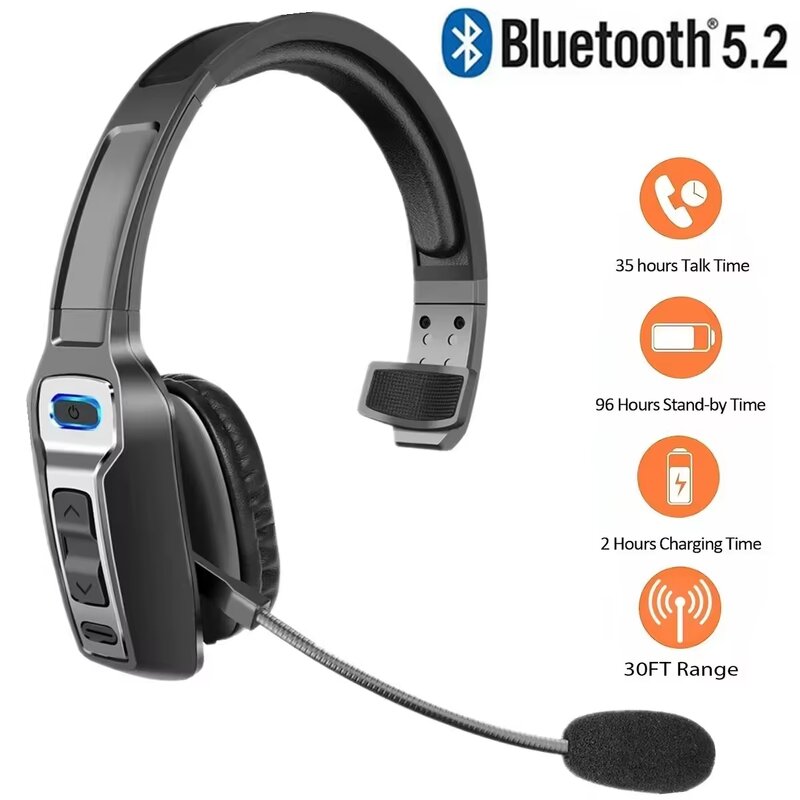 Wireless Headset Manufacturer - Hands Free ENC Noise Canceling for Call Center Trucker BT