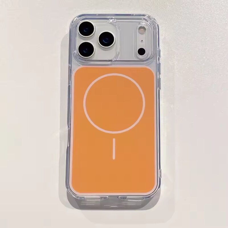 Phone Cover Manufacturer - Wireless Charging TPU PC Strong Magnetic Orange for iPhone 17 Pro Max to 13