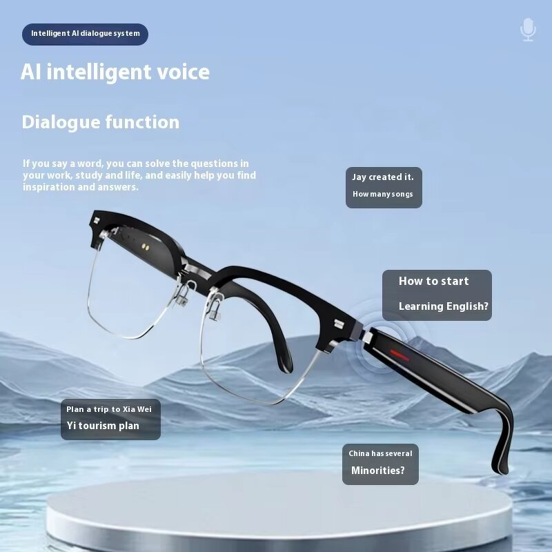 Smart Glasses Manufacturer - UV Voice Assistant E13-06 BT Smart Sun Glasses Earphone Siri Music Clear Lens