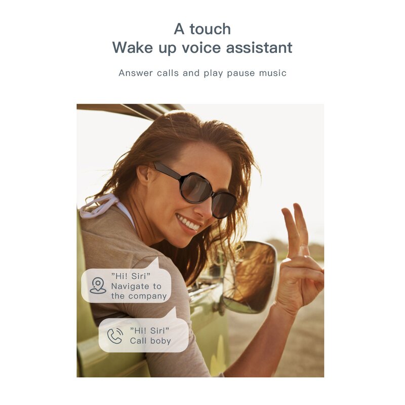 Smart Glasses Manufacturer - F07 Earphone Stereo Headset Dual Speaker Touch Wireless Sunglasses Headphone Travel Driving