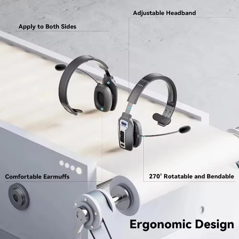 Wireless Headset Manufacturer - Hands Free ENC Noise Canceling for Call Center Trucker BT