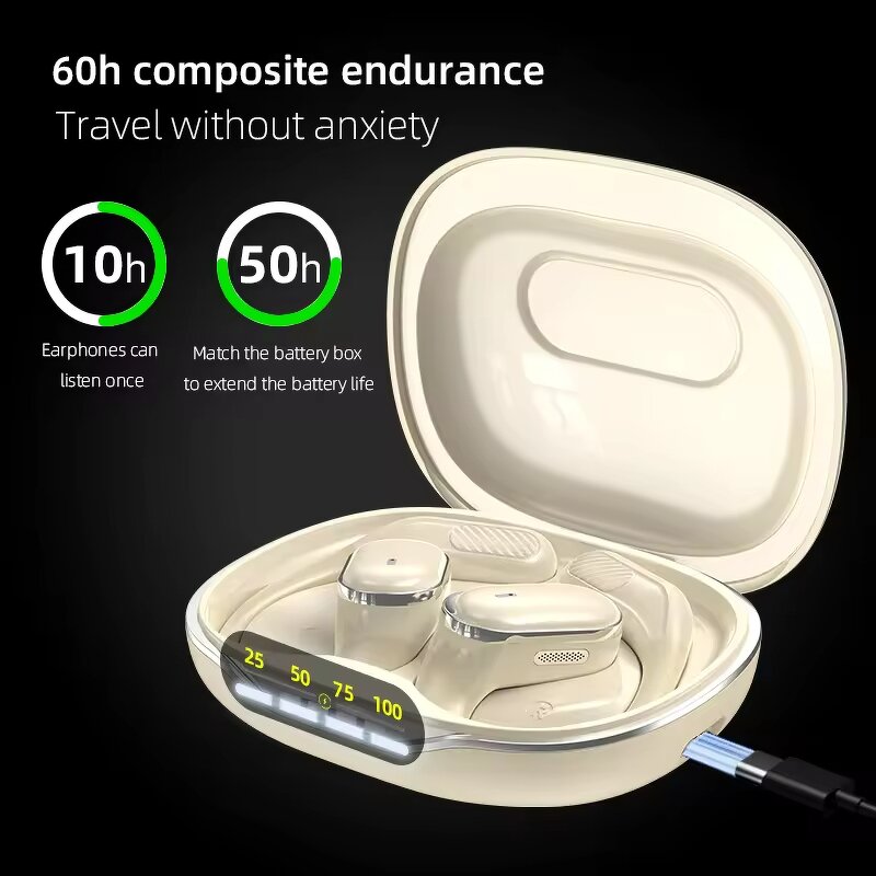 Bone Conduction Earbuds Manufacturer - T6 Newest OWS Open Ear Clip Waterproof 5.4 Wireless TWS