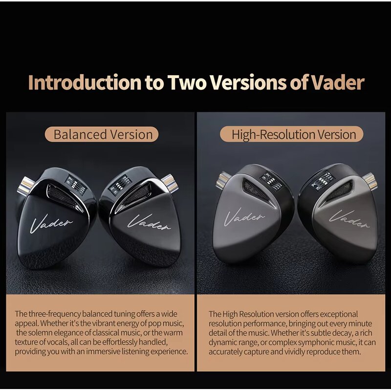 Wired Earbud Manufacturer - KZ Vader 0.75mm Pins Triple Driver In-Ear Monitor Music HiFi IEM with 4 Tuning Levels